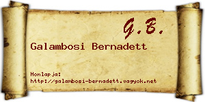 Galambosi Bernadett névjegykártya