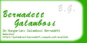 bernadett galambosi business card